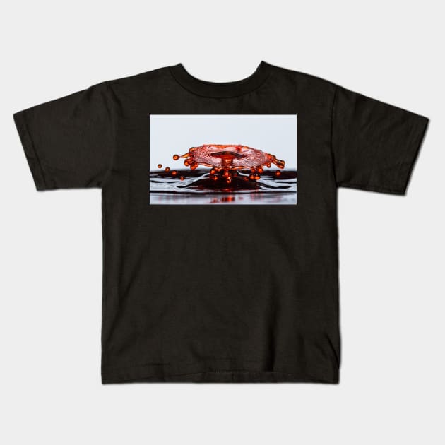 Stop Motion Red Splash Kids T-Shirt by jecphotography